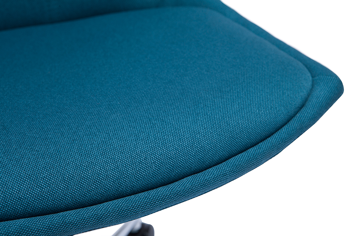 Sedia ufficio design tessuto blu anatra MATILDE