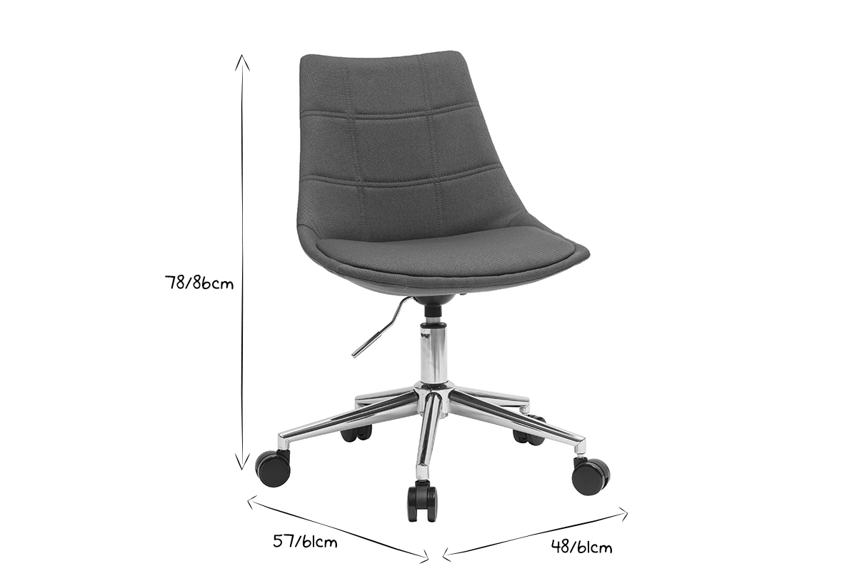 Sedia ufficio design tessuto blu anatra MATILDE