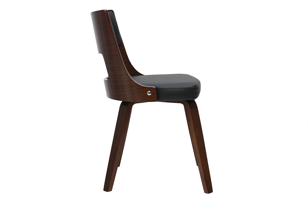 Sedia vintage nera e legno scuro GARBO