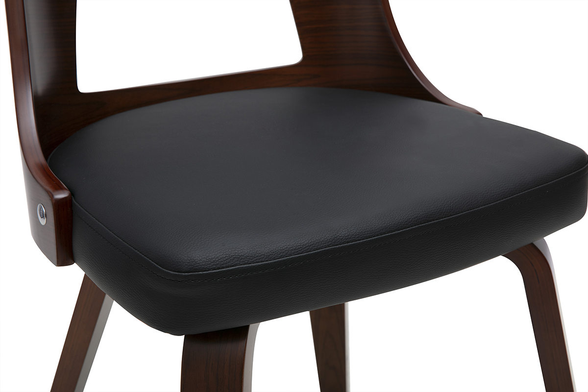 Sedia vintage nera e legno scuro GARBO