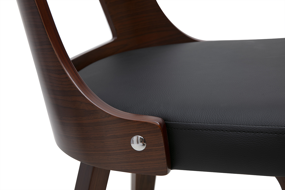 Sedia vintage nera e legno scuro GARBO