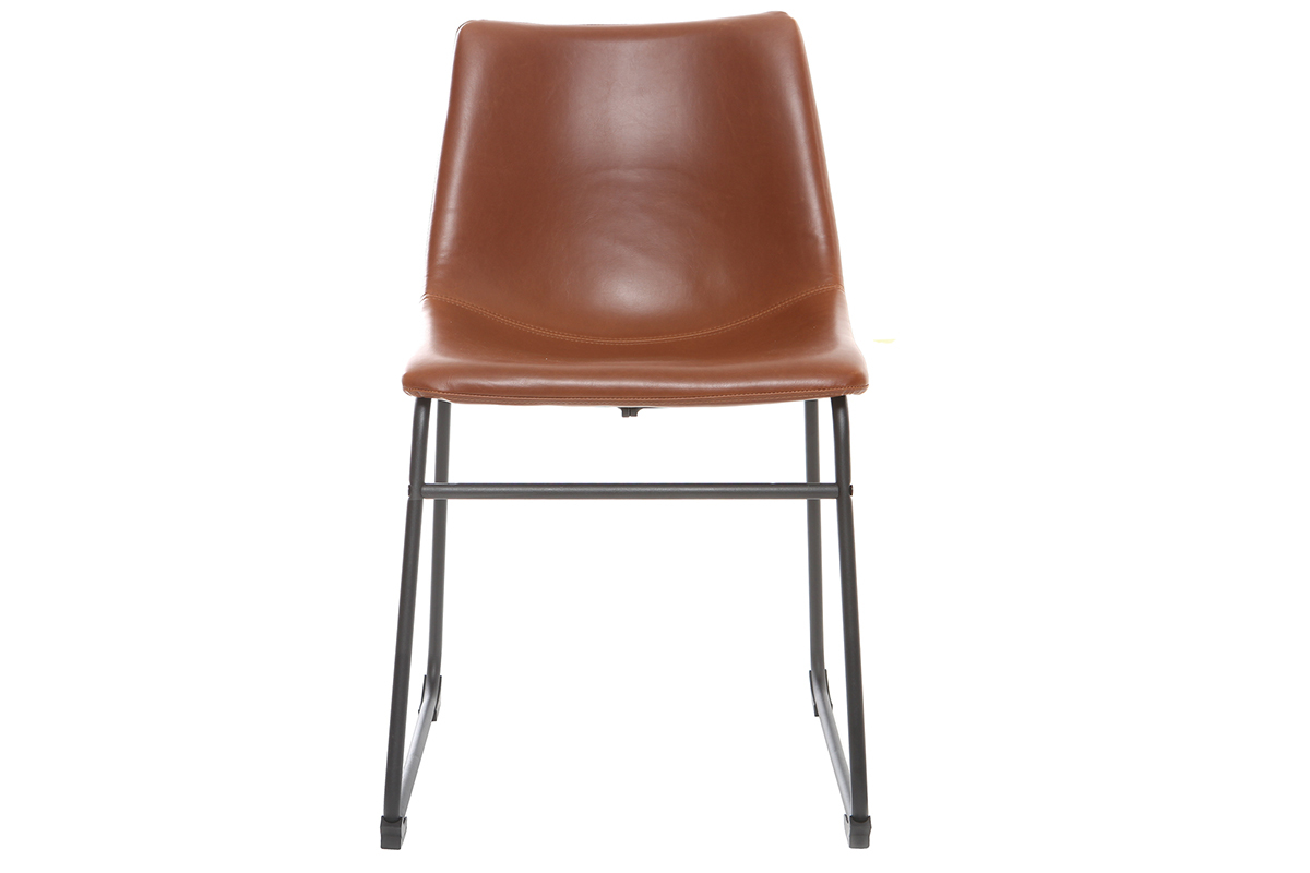 Sedia vintage PU marrone chiaro NEW ROCK