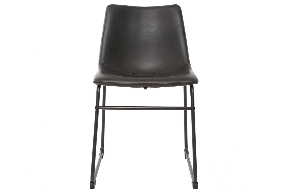 Sedia vintage PU nero NEW ROCK