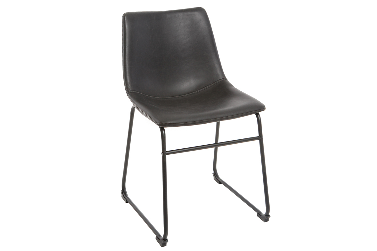 Sedia vintage PU nero NEW ROCK
