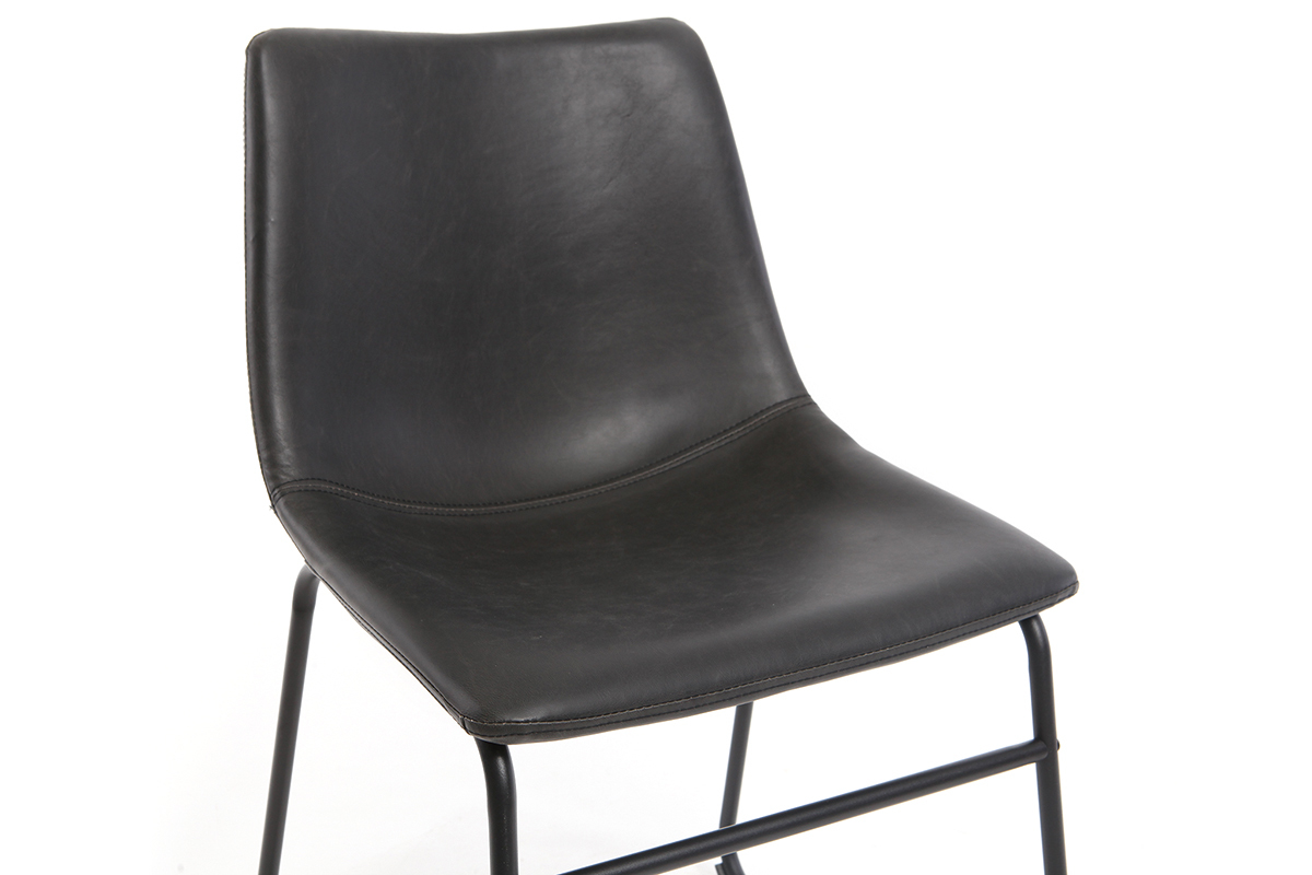 Sedia vintage PU nero NEW ROCK
