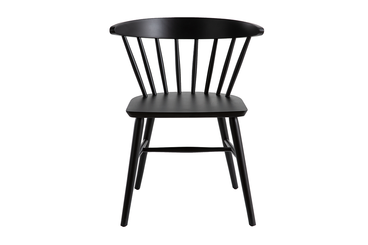 Sedie a listelli nero opaco (set di 2) DARIA