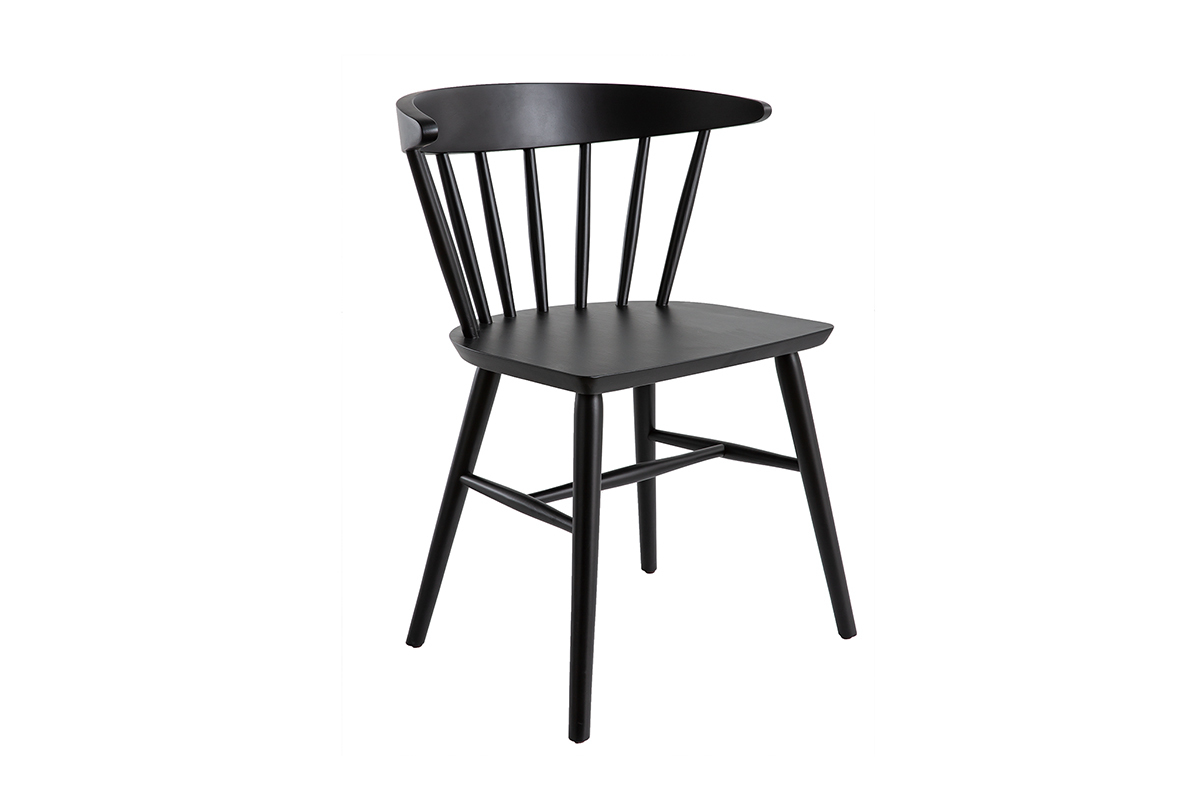 Sedie a listelli nero opaco (set di 2) DARIA