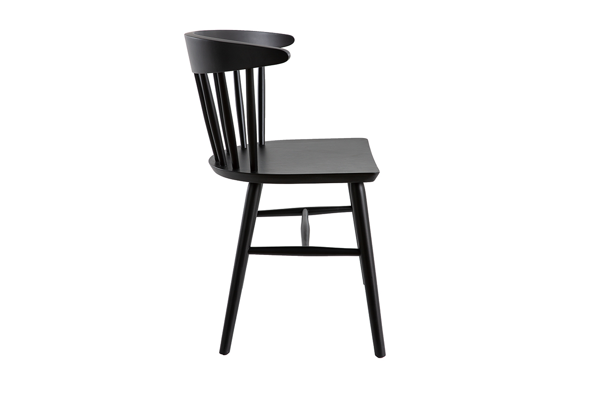Sedie a listelli nero opaco (set di 2) DARIA
