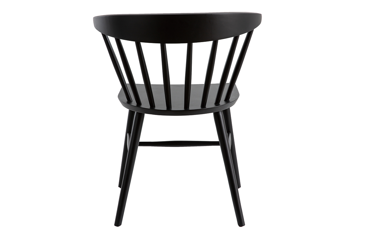 Sedie a listelli nero opaco (set di 2) DARIA