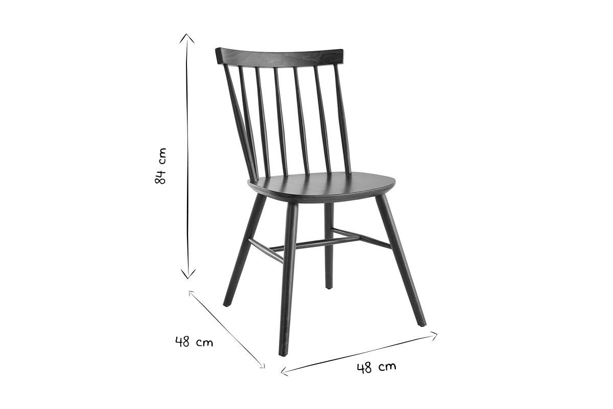 Sedie a listelli noce (set di 2) COLBERT