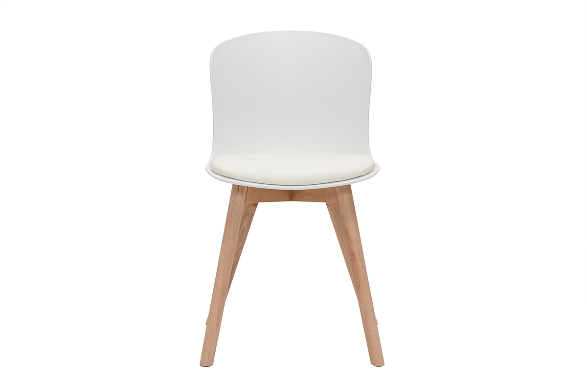 Sedie bianche e legno chiaro (set di 2) ARISTA