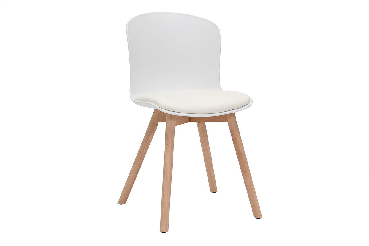 Sedie bianche e legno chiaro (set di 2) ARISTA