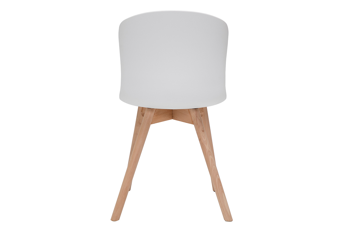 Sedie bianche e legno chiaro (set di 2) ARISTA