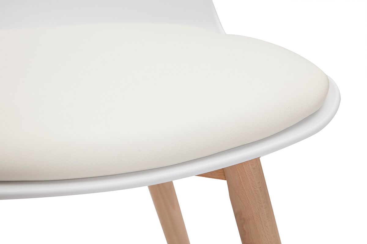 Sedie bianche e legno chiaro (set di 2) ARISTA