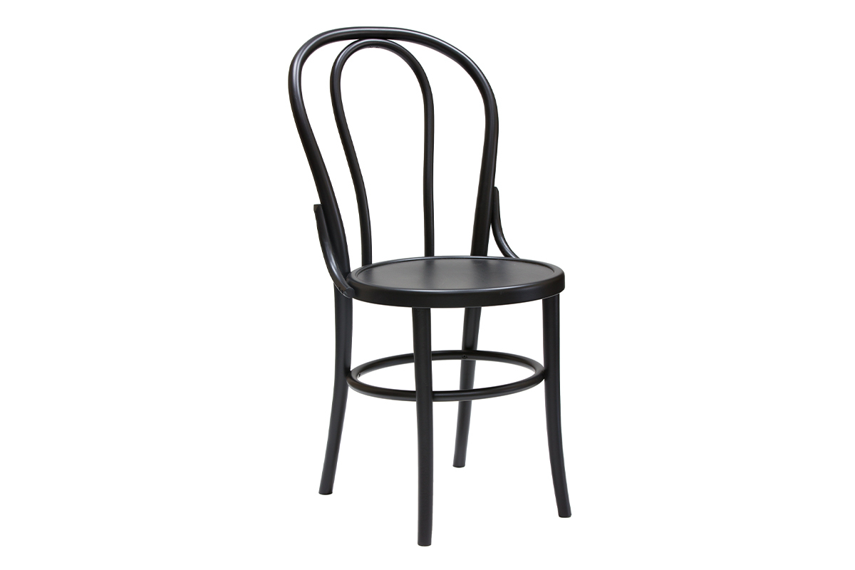 Sedie bistrot massello di faggio nero (set di 2) PRUNE