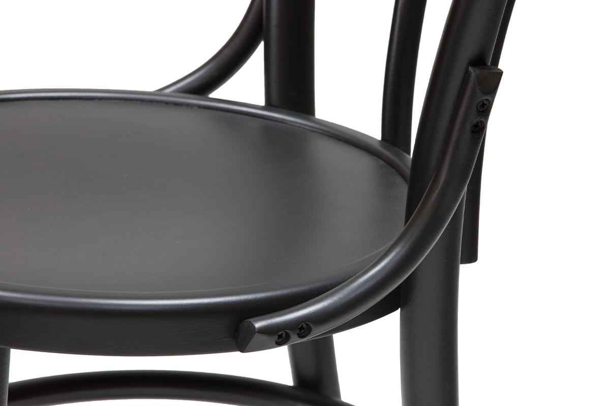 Sedie bistrot massello di faggio nero (set di 2) PRUNE