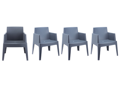 Sedie da giardino design grigie fumo Gruppo di 4 LALI
