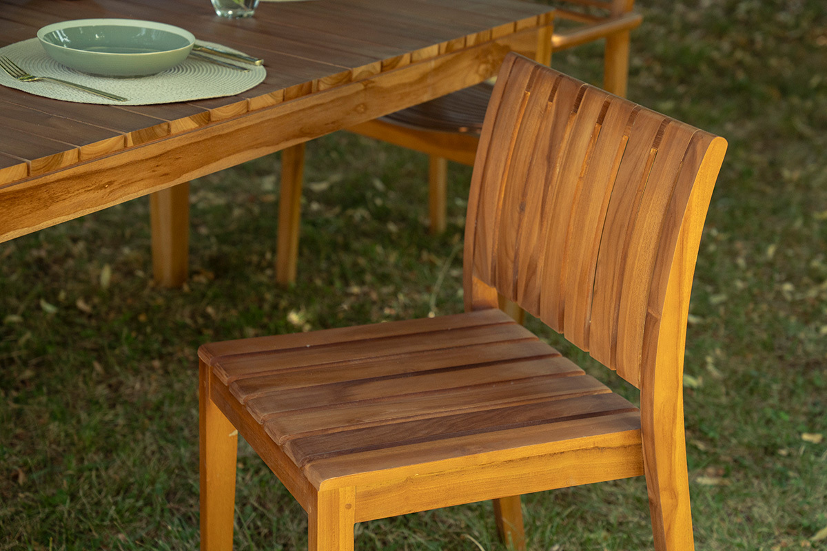 Sedie da giardino impilabili in legno di teak massello (lotto da 2) TECKA