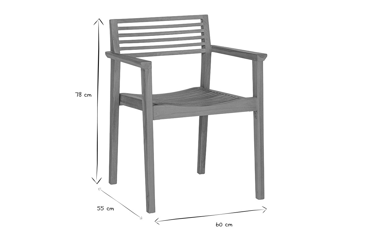 Dimensioni della sedia KAYU: 78 cm di altezza, 55 cm di profondit�, 60 cm di larghezza, in nero e bianco.