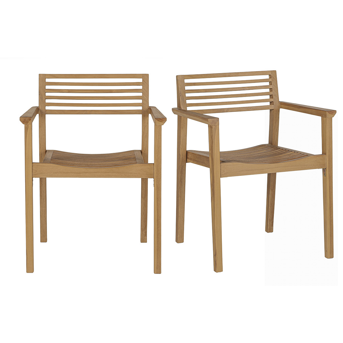 Sedie da giardino impilabili in legno di teak massiccio (lotto di 2) KAYU