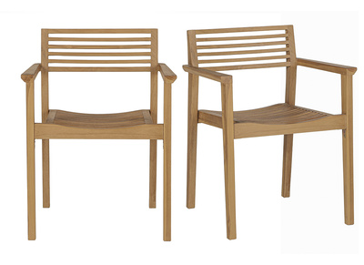Sedie da giardino impilabili in legno di teak massiccio (lotto di 2) KAYU