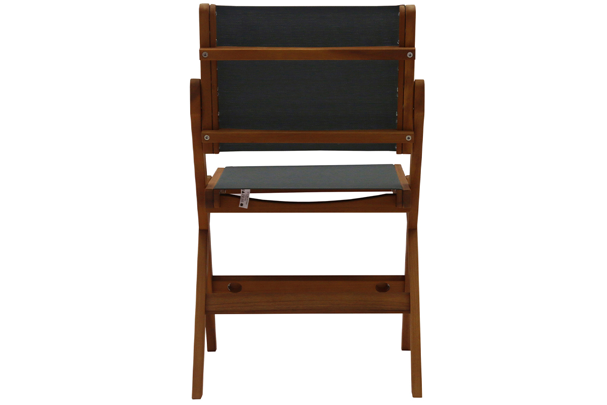 Sedie da giardino pieghevoli grigio scuro e legno massello (set di 2) APIK