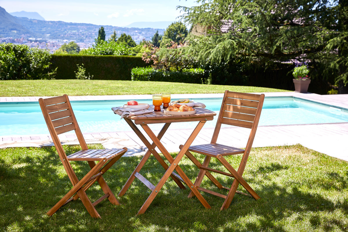 Sedie da giardino pieghevoli massello di acacia (set di 2) CANOPEE