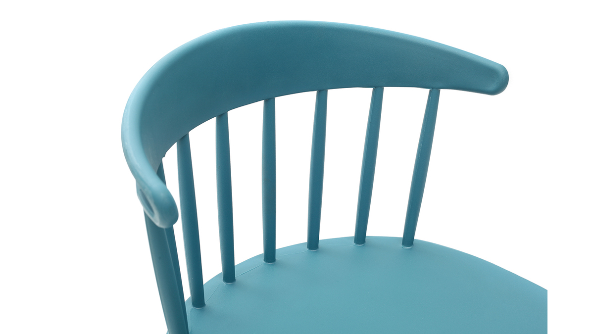 Sedie design con barre blu anatra interne / esterne (set di 2) HOLLY