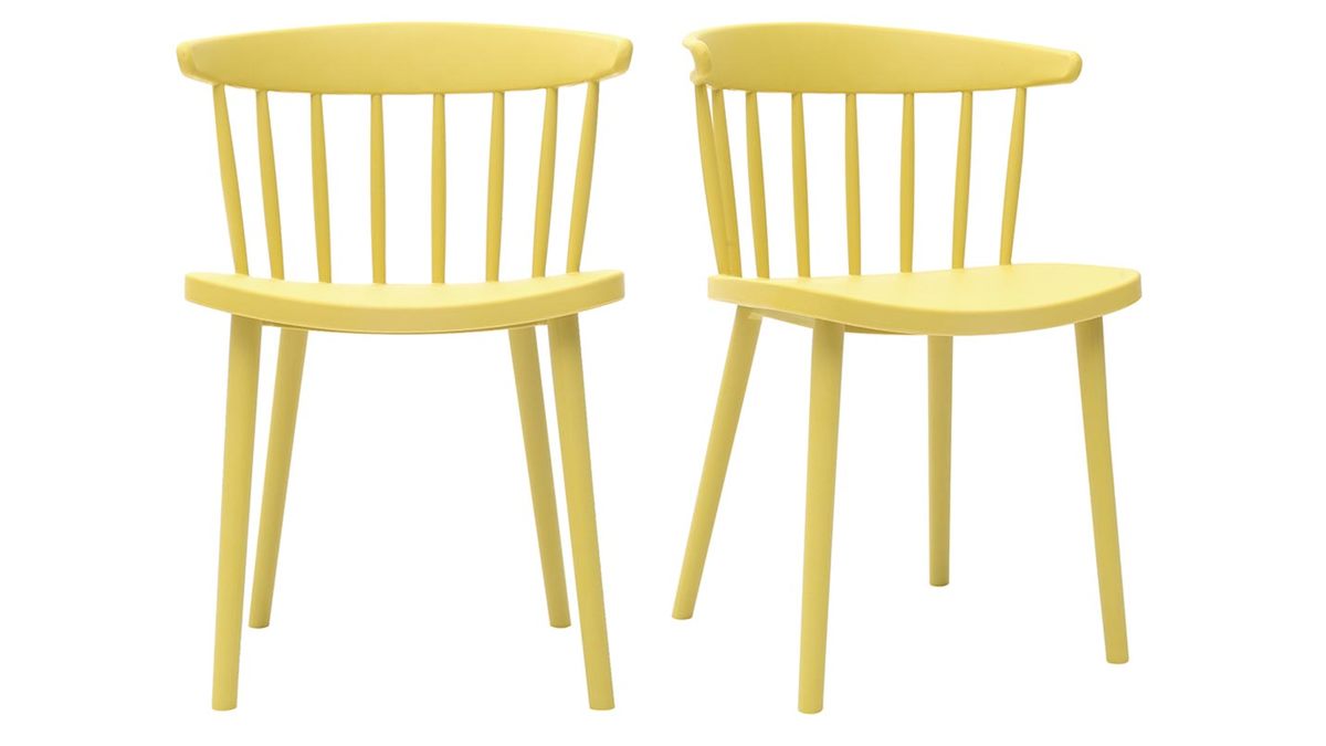 Sedie design con barre gialle interne / esterne (set di 2) HOLLY