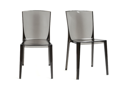 Sedie design fum&eacute;e trasparenti lotto di 2 ISLAND