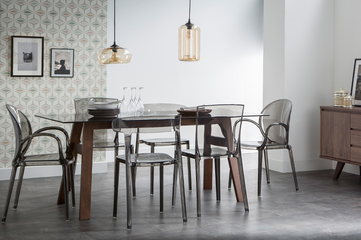 Sedie design fum�e trasparenti set di 2 ISLAND