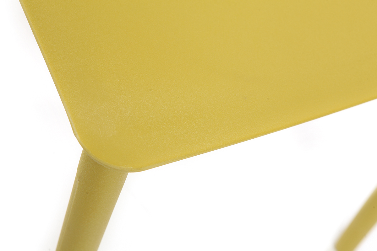 Sedie design gialle in polipropilene impilabili interno - esterno (set di 2) ANNA