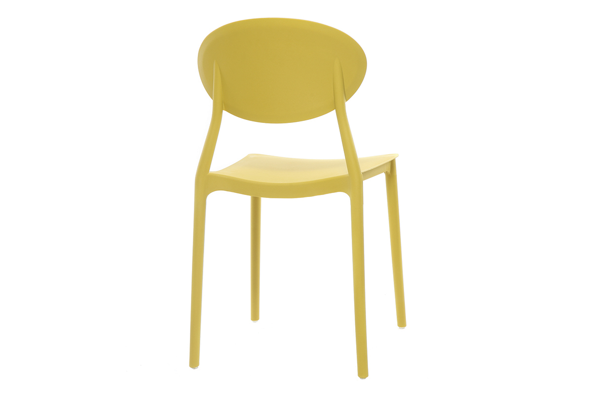 Sedie design gialle in polipropilene impilabili interno - esterno (set di 2) ANNA