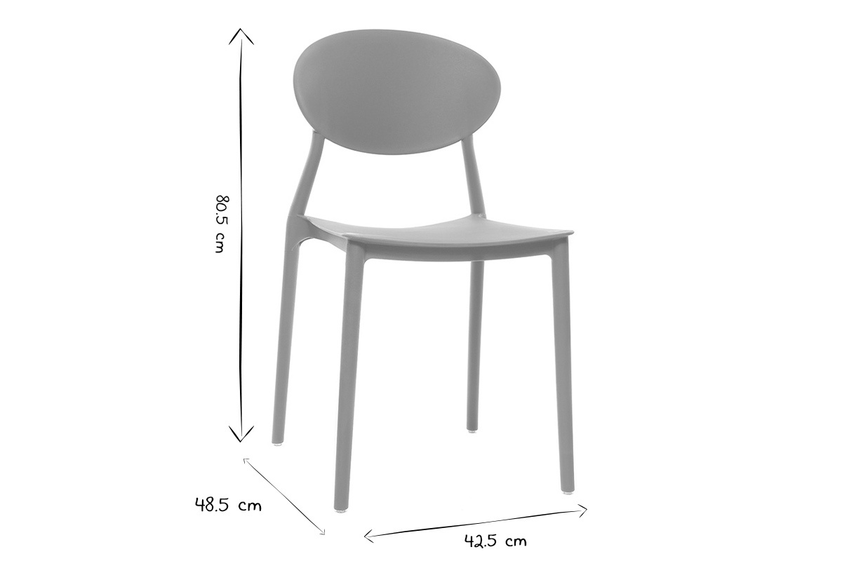 Sedie design gialle in polipropilene impilabili interno - esterno (set di 2) ANNA