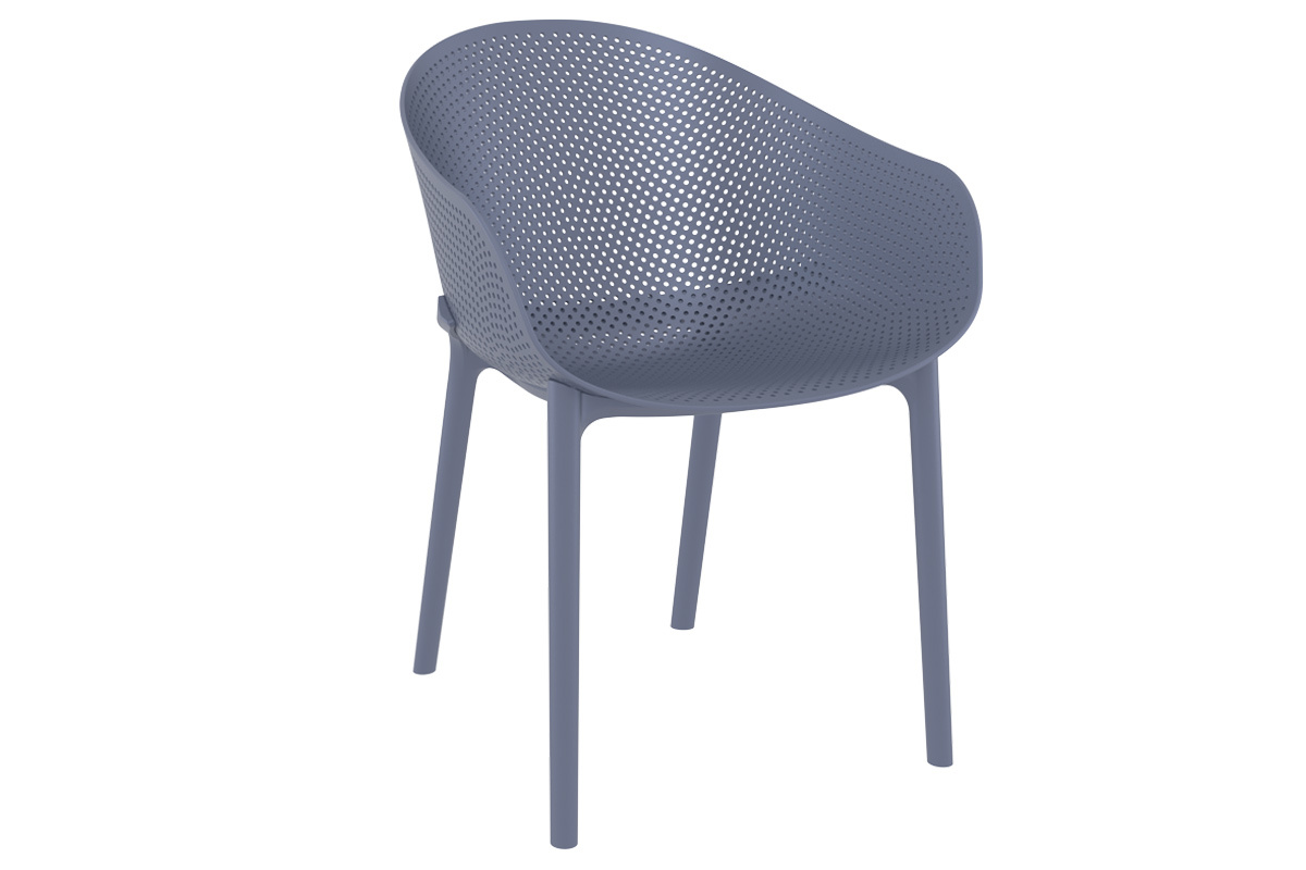 Sedie design grigie interno / esterno (gruppo di 4) OSKOL