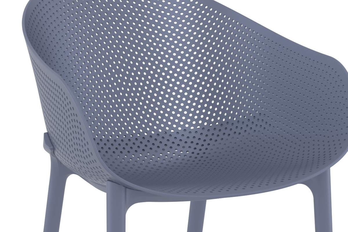 Sedie design grigie interno / esterno (gruppo di 4) OSKOL