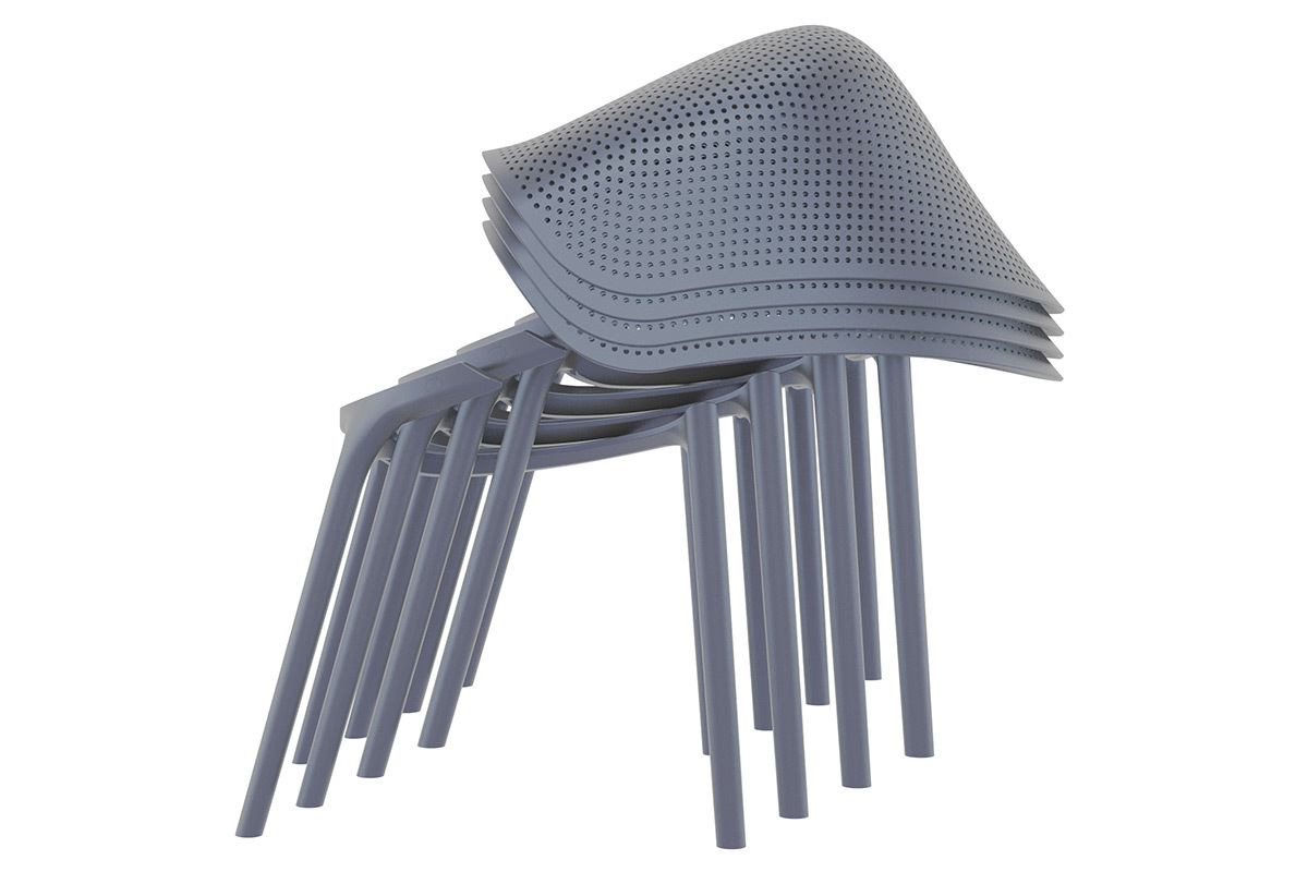 Sedie design grigie interno / esterno (gruppo di 4) OSKOL