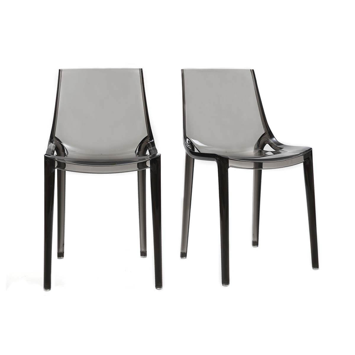 Sedie design grigio fumé impilabili (set di 2) interno / esterno YZEL