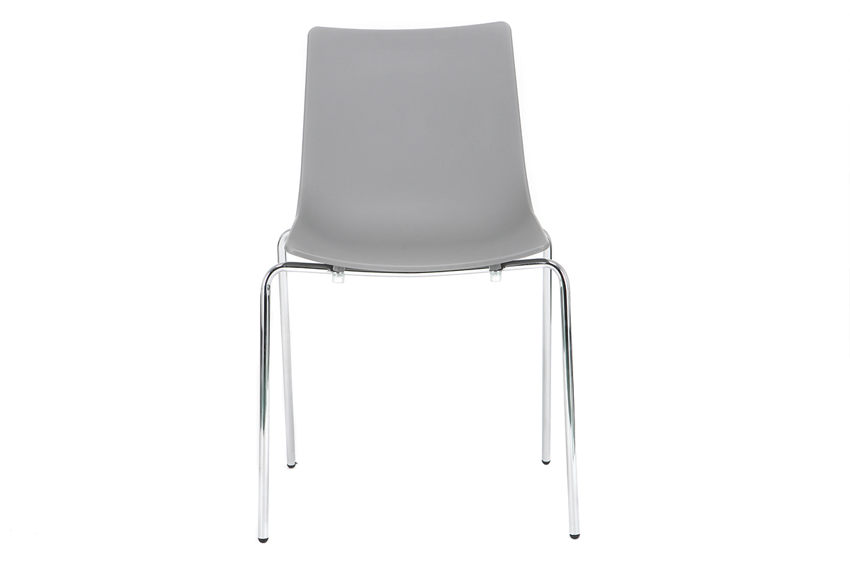 Sedie design Grigio impilabili con piedi in metallo lotto di 2 CELEBRATION