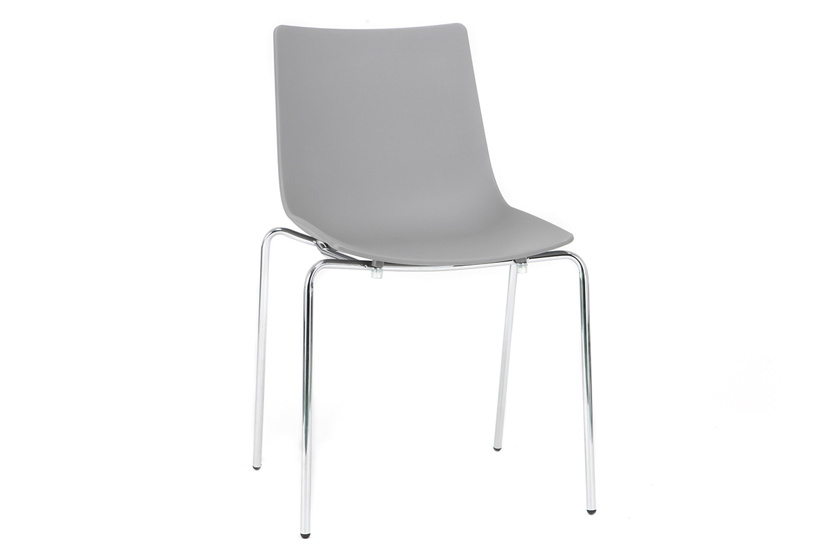 Sedie design Grigio impilabili con piedi in metallo lotto di 2 CELEBRATION