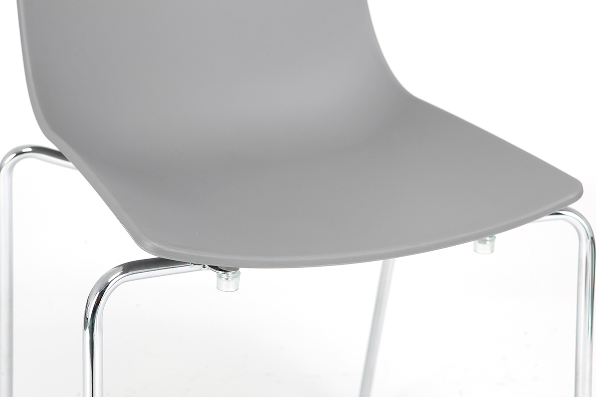 Sedie design Grigio impilabili con piedi in metallo lotto di 2 CELEBRATION