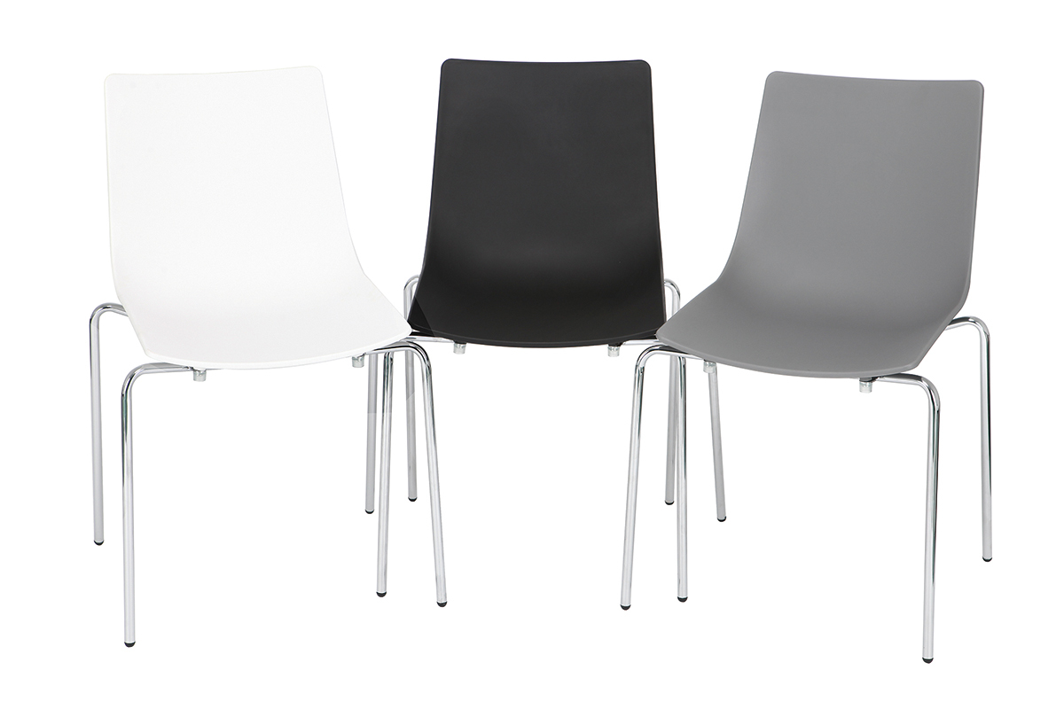 Sedie design Grigio impilabili con piedi in metallo lotto di 2 CELEBRATION