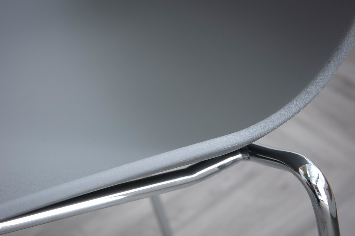 Sedie design Grigio impilabili con piedi in metallo lotto di 2 CELEBRATION