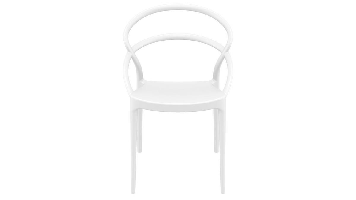 Sedie design impilabili bianche da interno / esterno (set di 4) COLIBRI