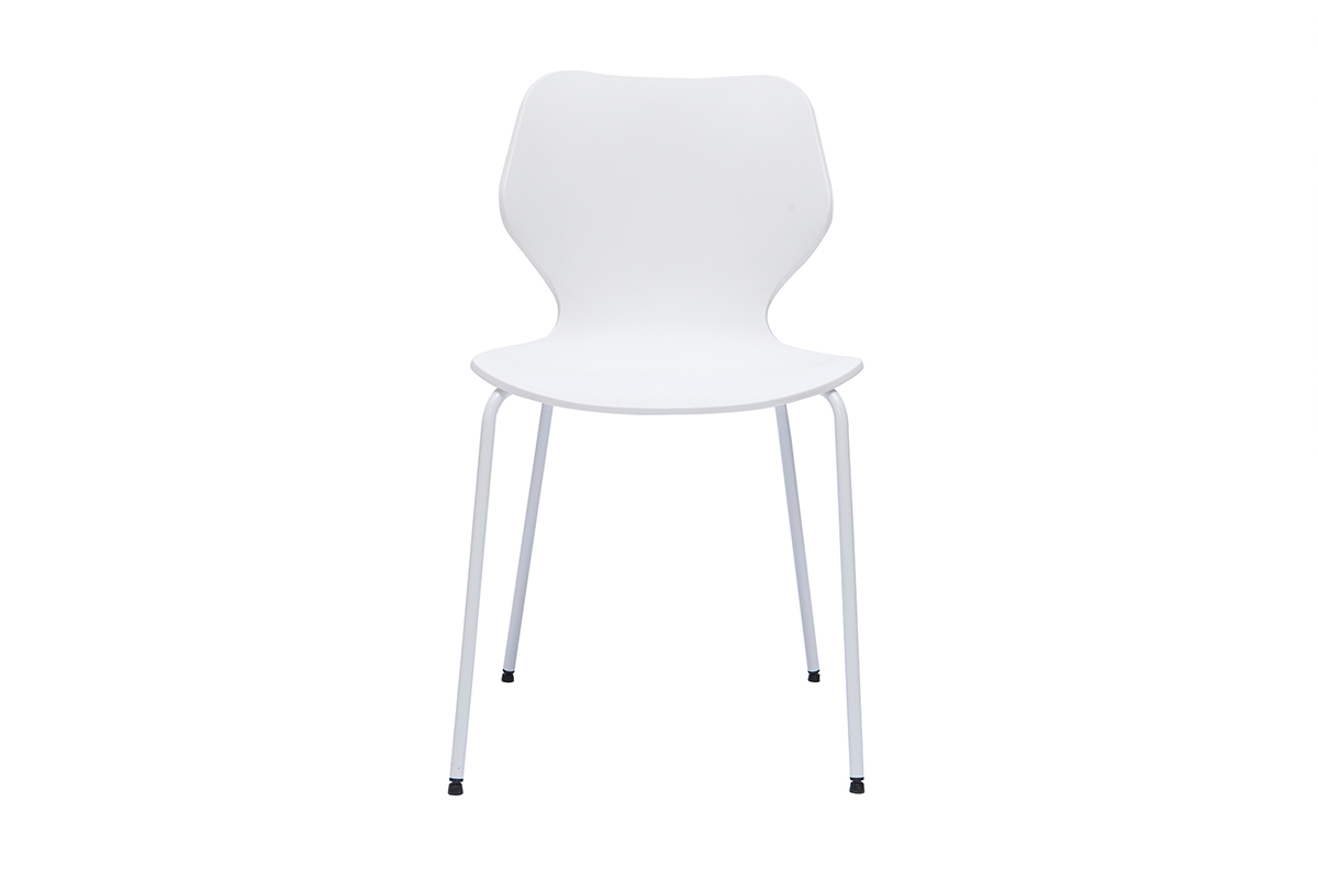 Sedie design impilabili bianche interno/esterno (set di 2) FLIP