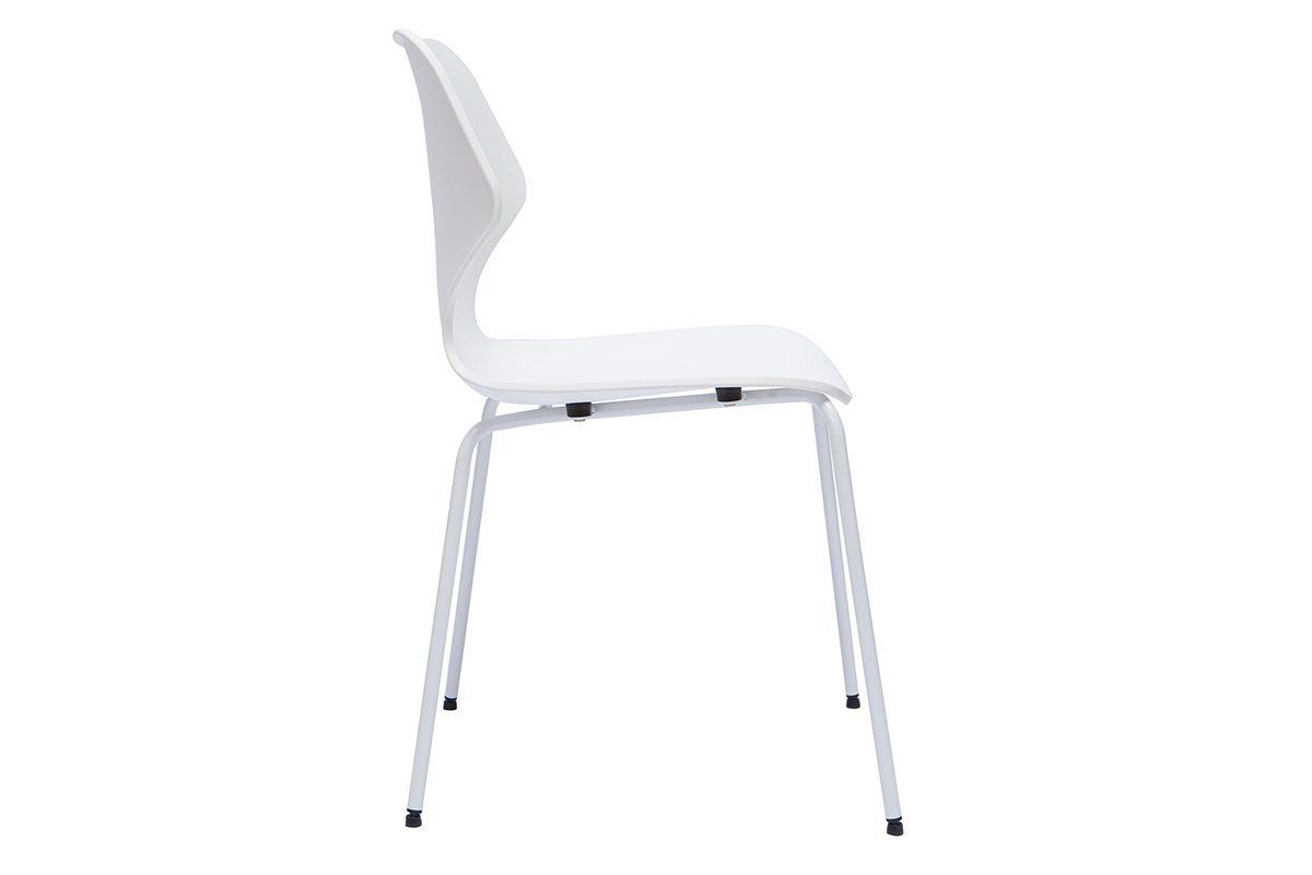 Sedie design impilabili bianche interno/esterno (set di 2) FLIP