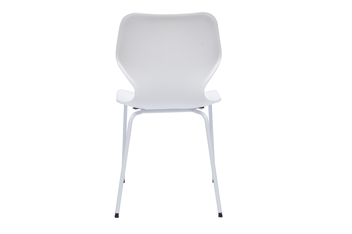 Sedie design impilabili bianche interno/esterno (set di 2) FLIP