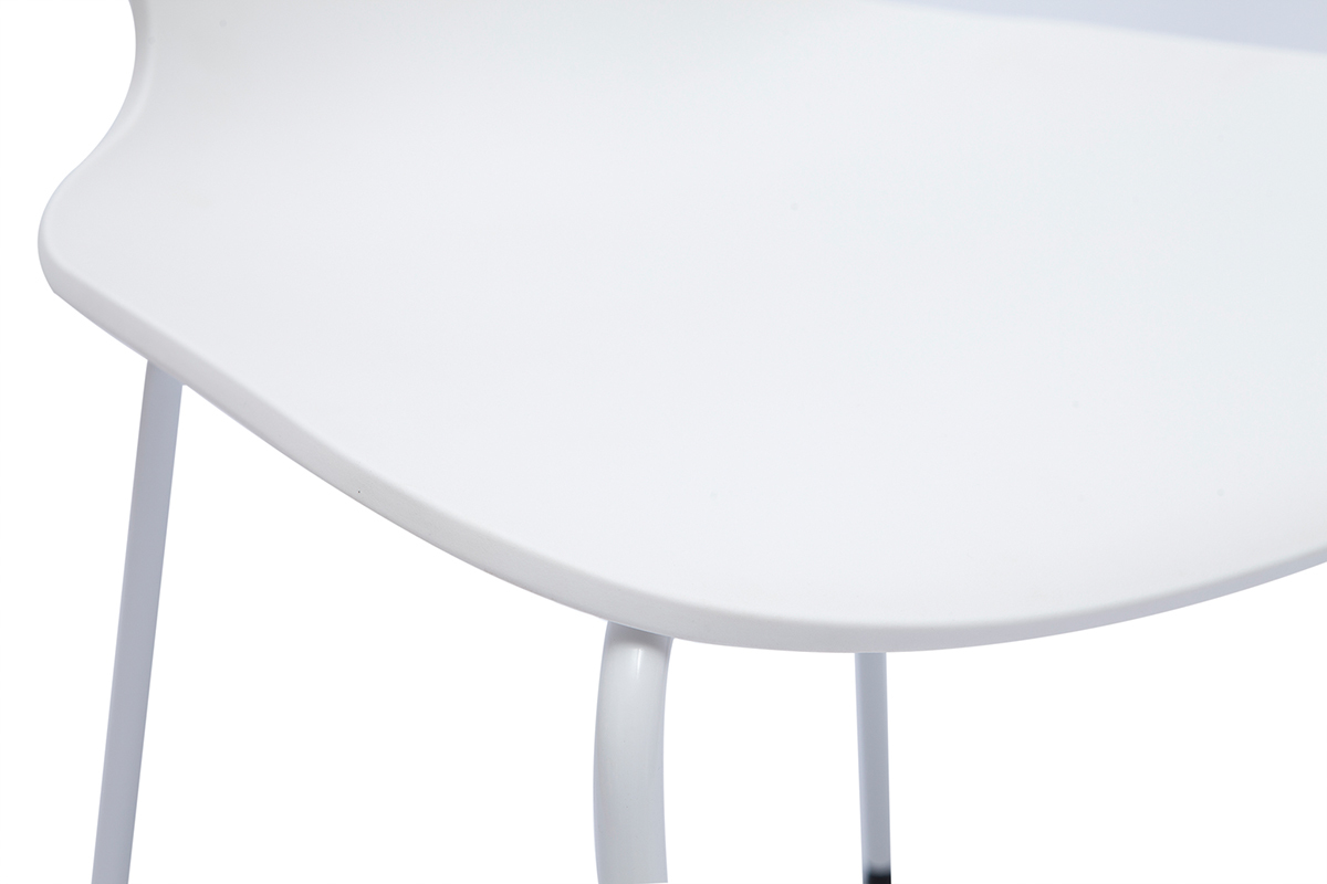 Sedie design impilabili bianche interno/esterno (set di 2) FLIP