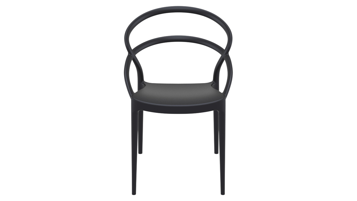 Sedie design impilabili nere da interno / esterno (set di 4) COLIBRI