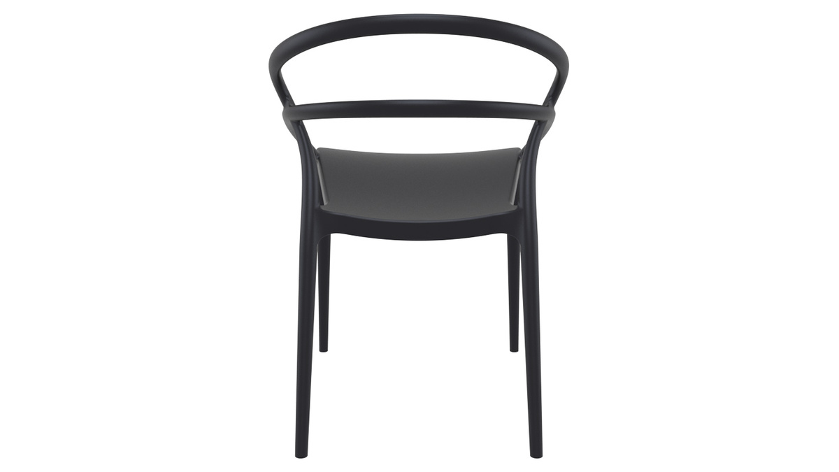 Sedie design impilabili nere da interno / esterno (set di 4) COLIBRI